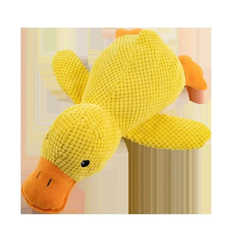 Durable Plush Duck Dog Toy With Squeaker Bite Resistant Construction For Teeth Grinding And Stress Relief
