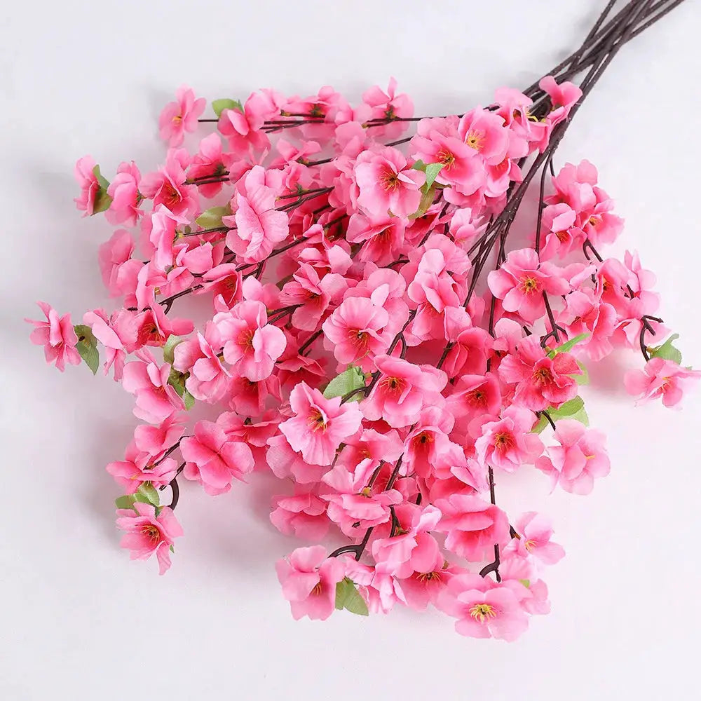 Peach Blossom Artificial Flowers Bouquet Silk Flowers For Home Decor Garden Wedding Decoration Outdoor Vase Ornament Set