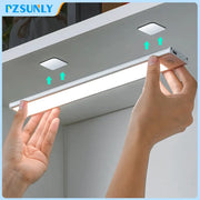 Simples Market LED motion-sensor under-cabinet light, USB-powered slim silver bar for kitchen cabinets