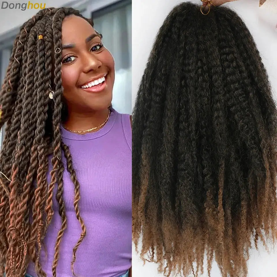 Marley Hair 18in synthetic braiding hair, ombre black brown blonde grey, Afro kinky Marley twists by Simples Market