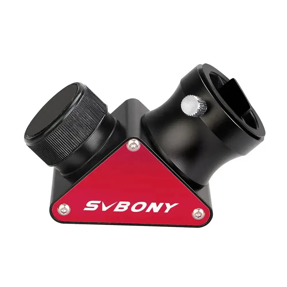 SVBONY SV188P telescope diagonal, 1.25-inch 90-degree dielectric mirror with 99% reflectivity; red base with logo
