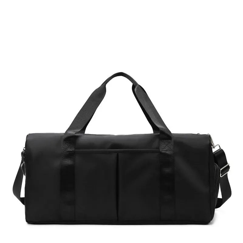 Simples Market fitness bag, black waterproof duffel with dual top handles and removable shoulder strap