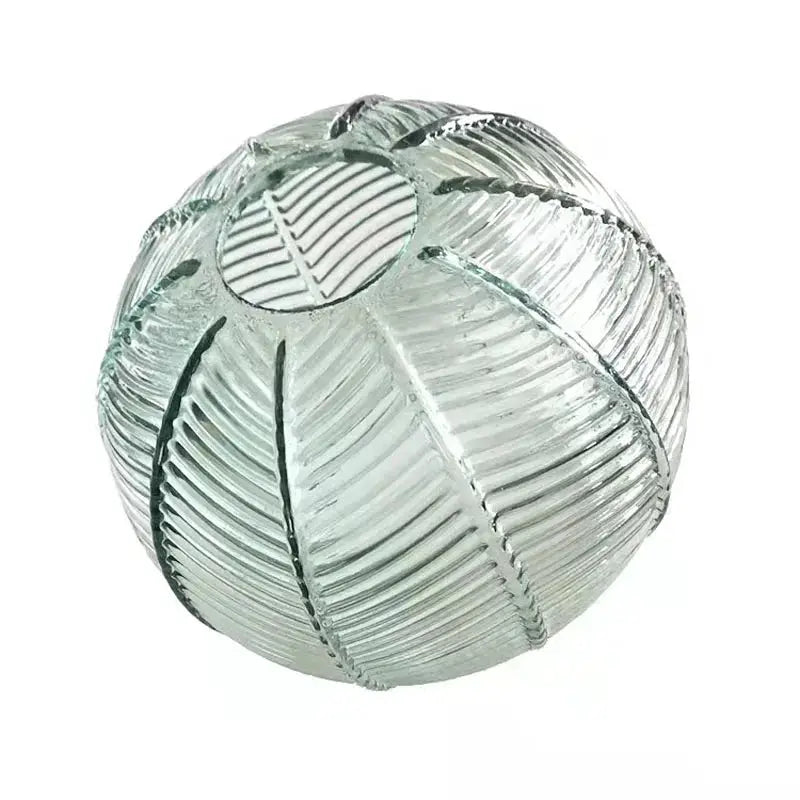 Nordic glass pendant light by Simples Market with green leaf pattern