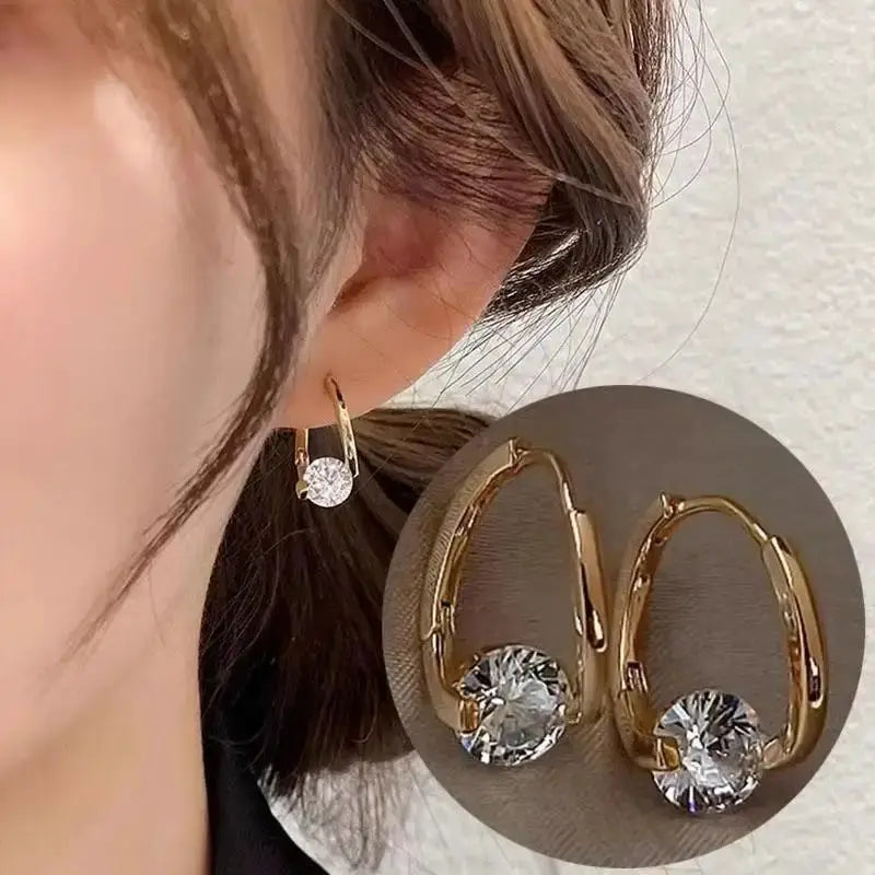 925 Silver Needle Heart Earrings For Women Korean Fashion Crystal Jewelry 2026 Trending Luxury Hoop Earrings