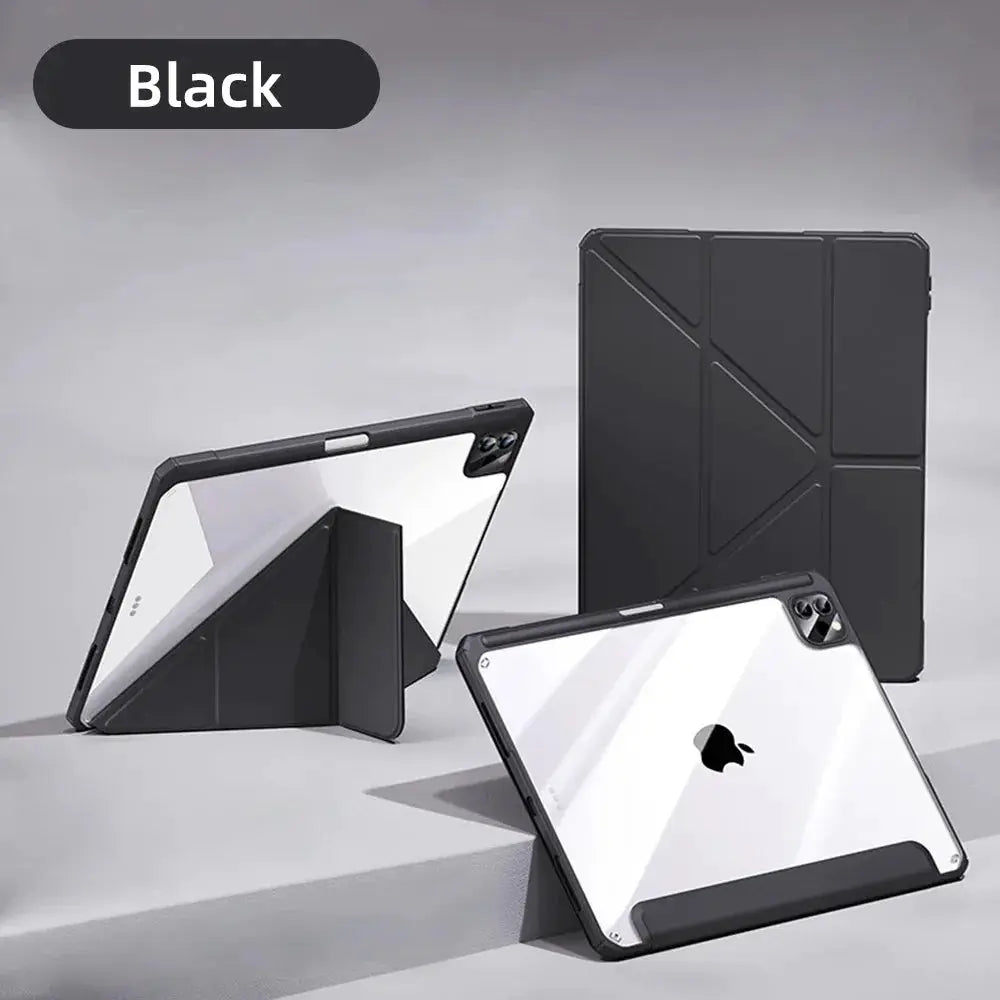 NovaGuard iPad Pro Case for 11 and 12.9 Inch Crystal Clear Back with Pencil Holder and TPU Protection