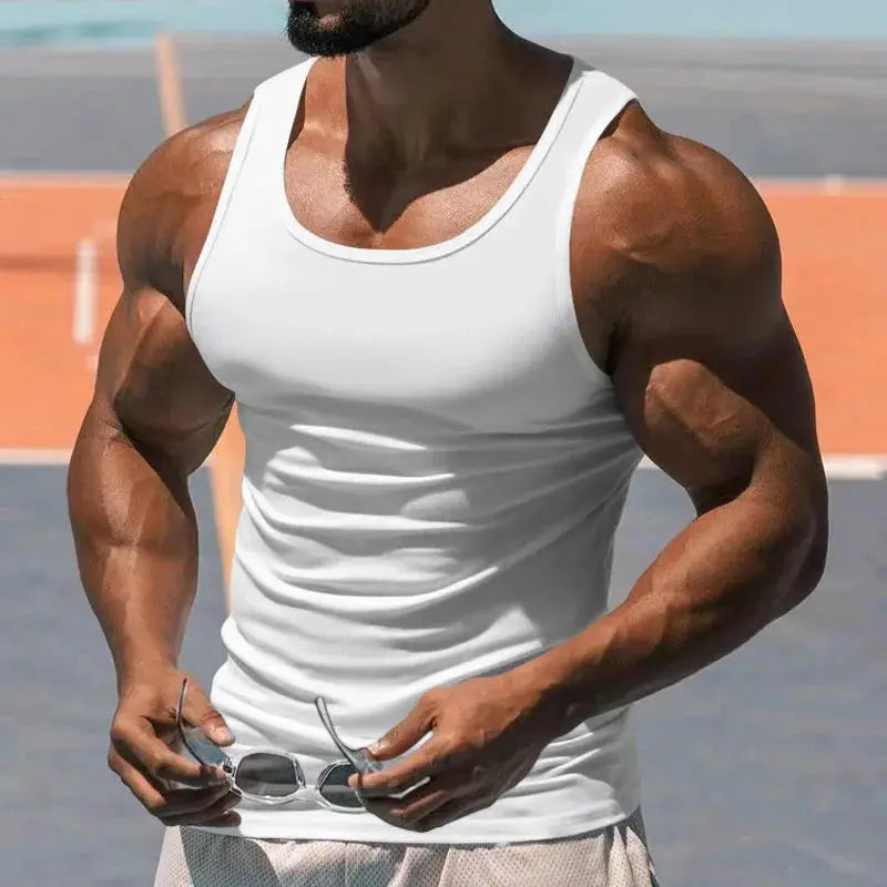 2024 Mens Pure Cotton Tight Tank Tops For Casual Sports Quick Drying Sleeveless Bodybuilding