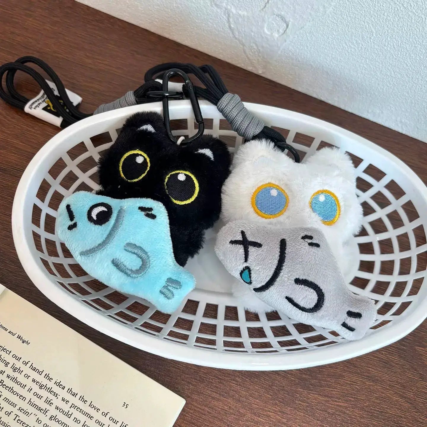 Cute Plush Black Cat Keychain Bag Charm Pendant Kawaii Toy For Women And Couples Gift Accessories