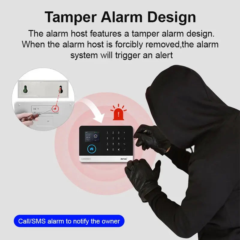 PGST wireless alarm system by Simples Market with tamper alarm design and keypad host