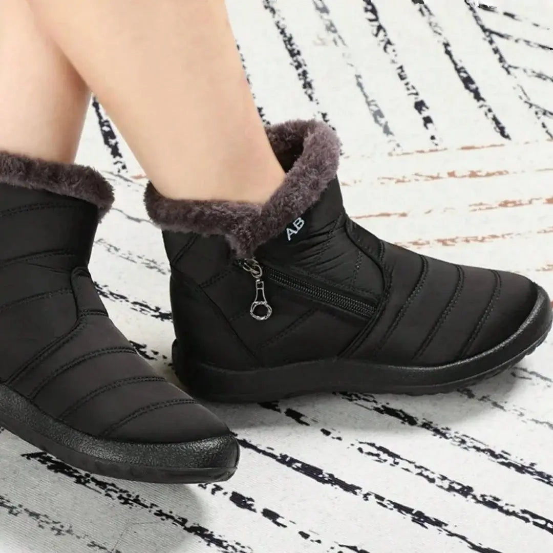 EverWarm Solid Color Mid Calf Boots For Women Waterproof Upper Plush Lining For Warm Winter Comfort