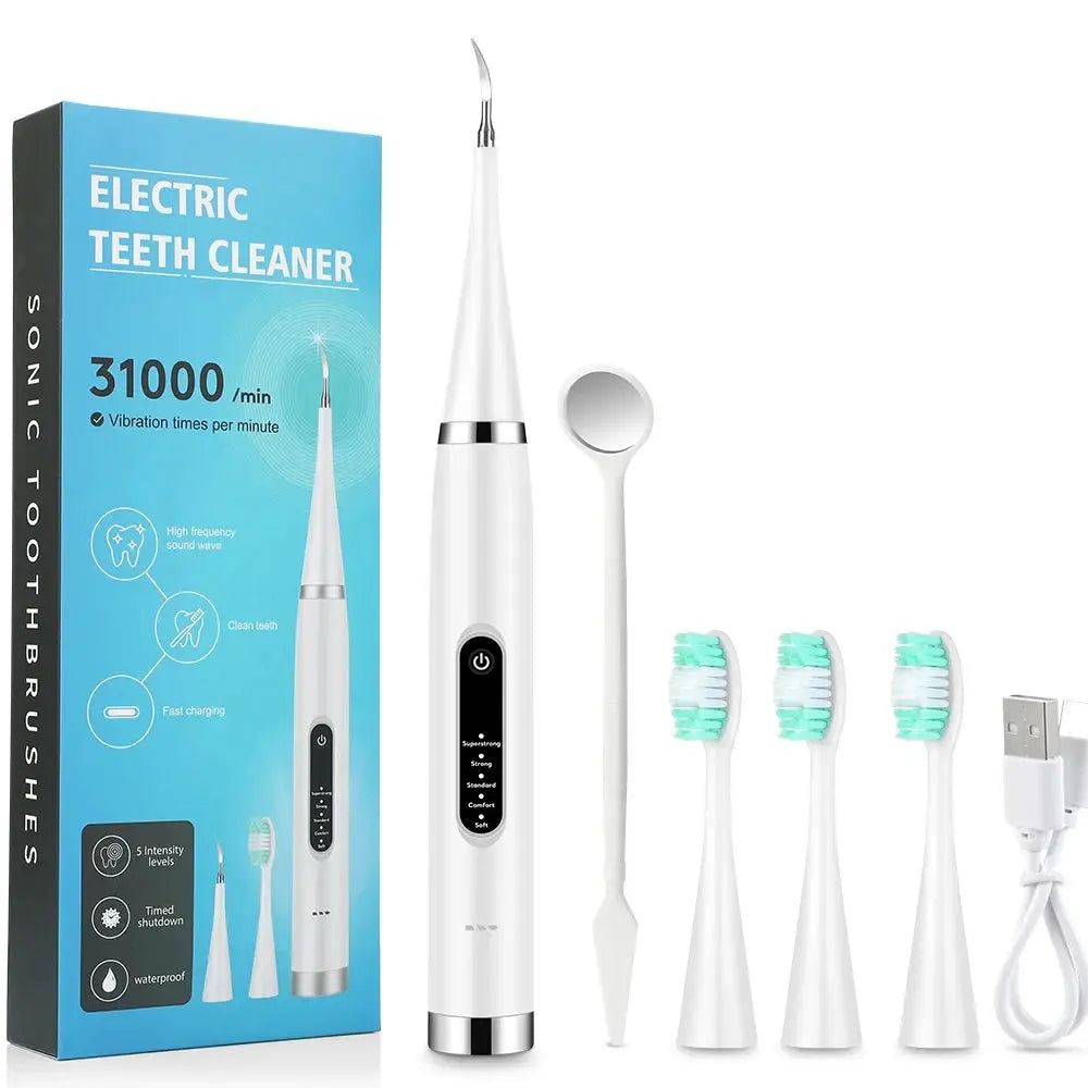 BrightSmile Electric Teeth Cleaner Dental Scaler Waterproof Rechargeable At Home Professional Grade Tartar Removal