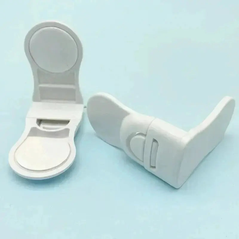 Simples Market baby safety cabinet locks, white plastic anti-pinch latches (pair)
