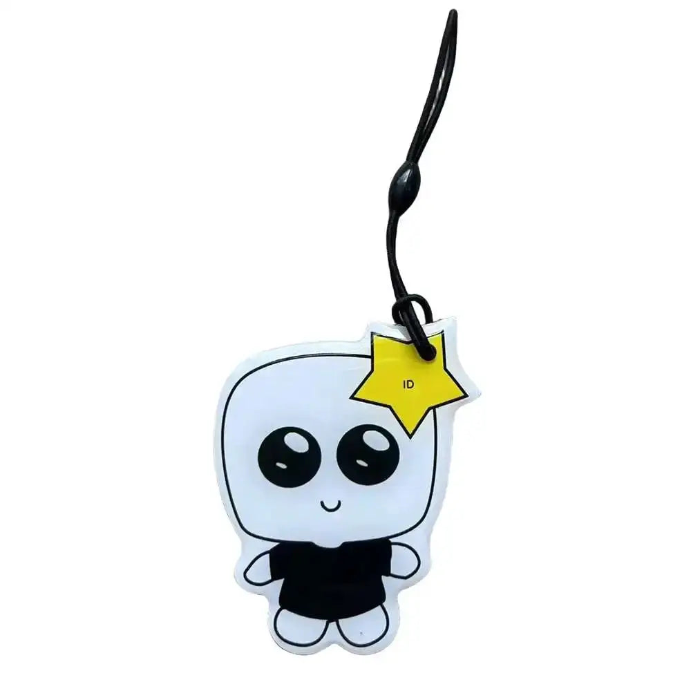 RFID key tag 1pc, EM4305/T5577 125KHz blank writable keyfob, white cartoon character design