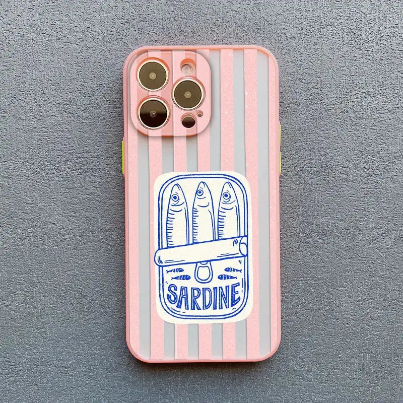 Sardines Color Fish Phone Case Shockproof Semi Wrapped Protection for iPhone 11 12 13 14 15 16 17 Pro Max