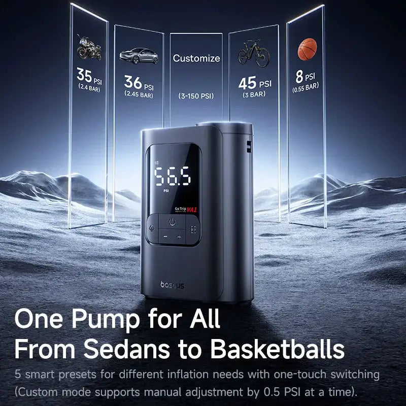 Baseus Wireless Car Air Pump Portable Tire Inflator With LCD Display