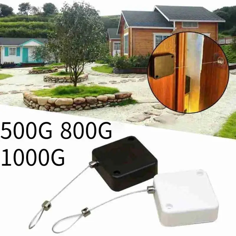 Automatic sensor door closer by Simples Market; punch-free surface door stopper, black and white 2 pcs