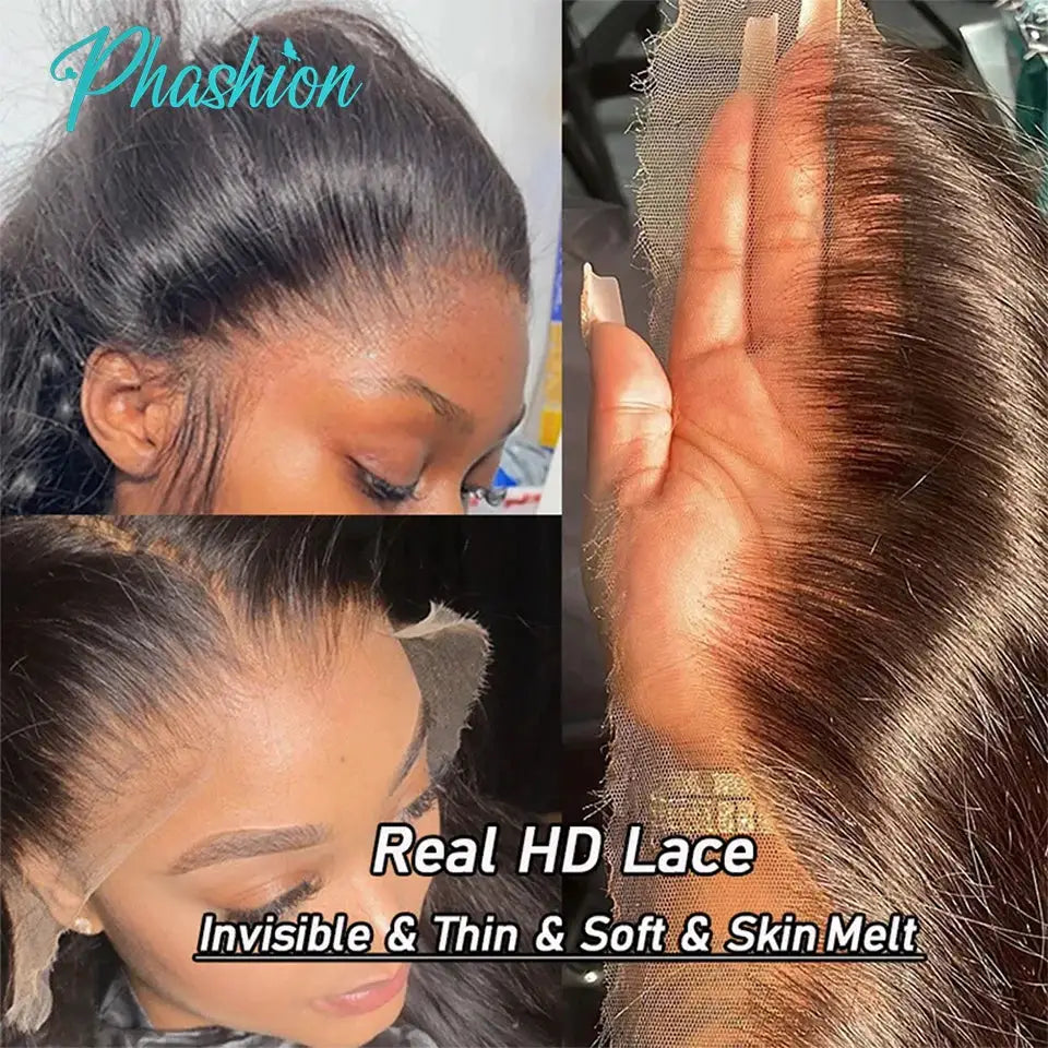 Phashion Real HD lace frontal wig, 13x6, kinky curl water wave, pre-plucked human hair