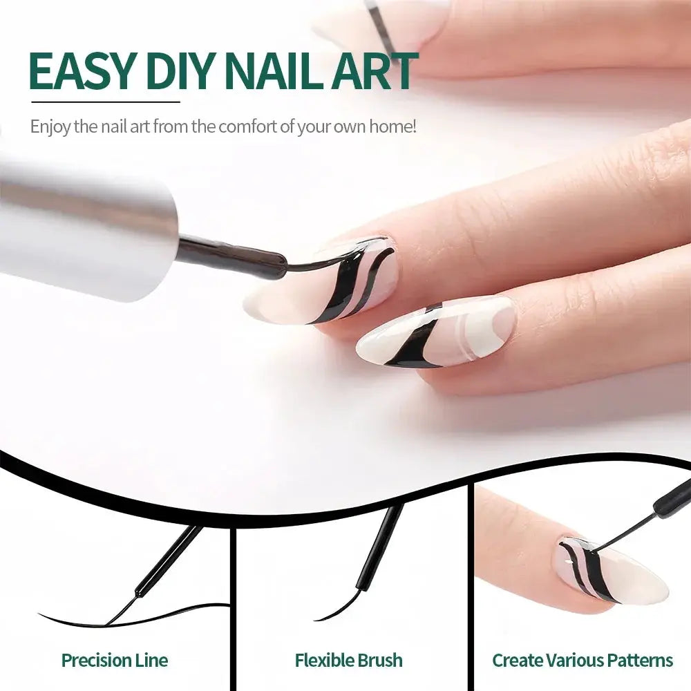 Nailpop Gel Nail Polish Liner 8ml Precision French Tips And Intricate Nail Art With Thin Brush For Sharp Lines