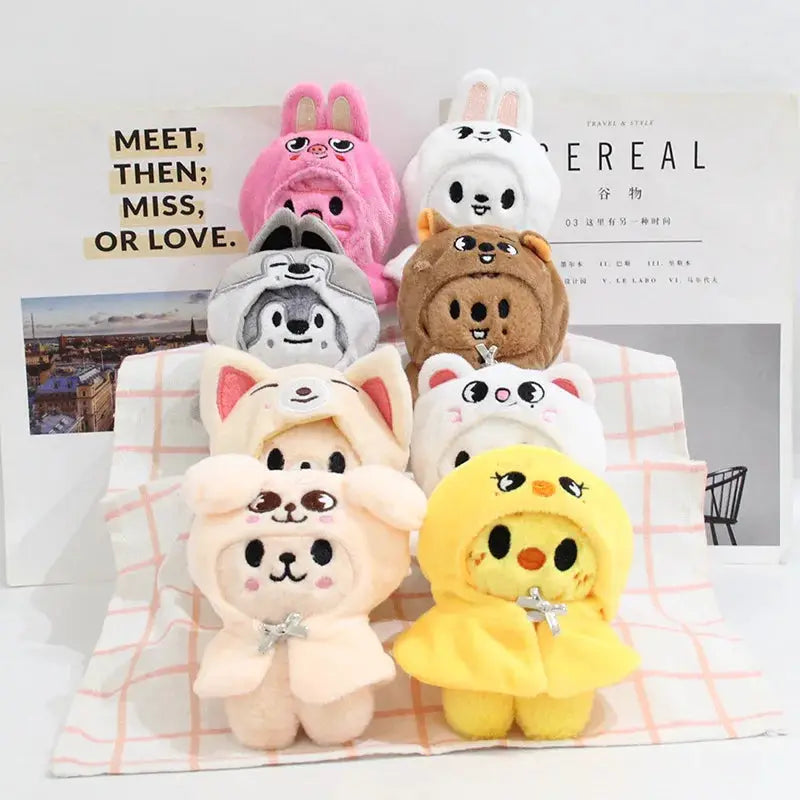 SKZOO Stray Kids Plush Keychain 12cm Doll Cloak Fashion Toy Fans Gift Official Collectible Item