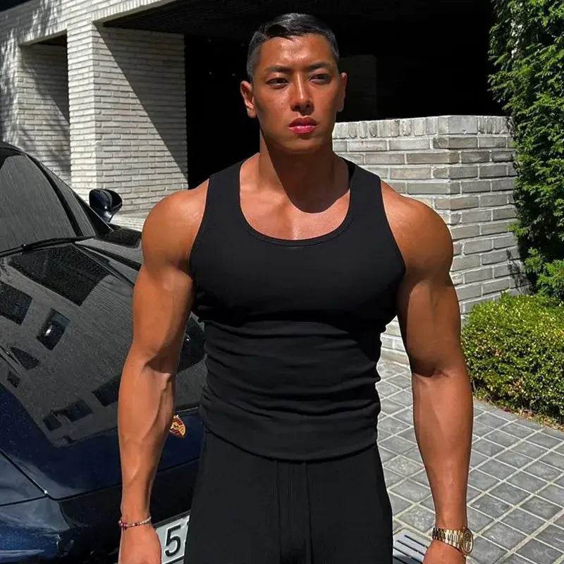 2024 Mens Pure Cotton Tight Tank Tops For Casual Sports Quick Drying Sleeveless Bodybuilding