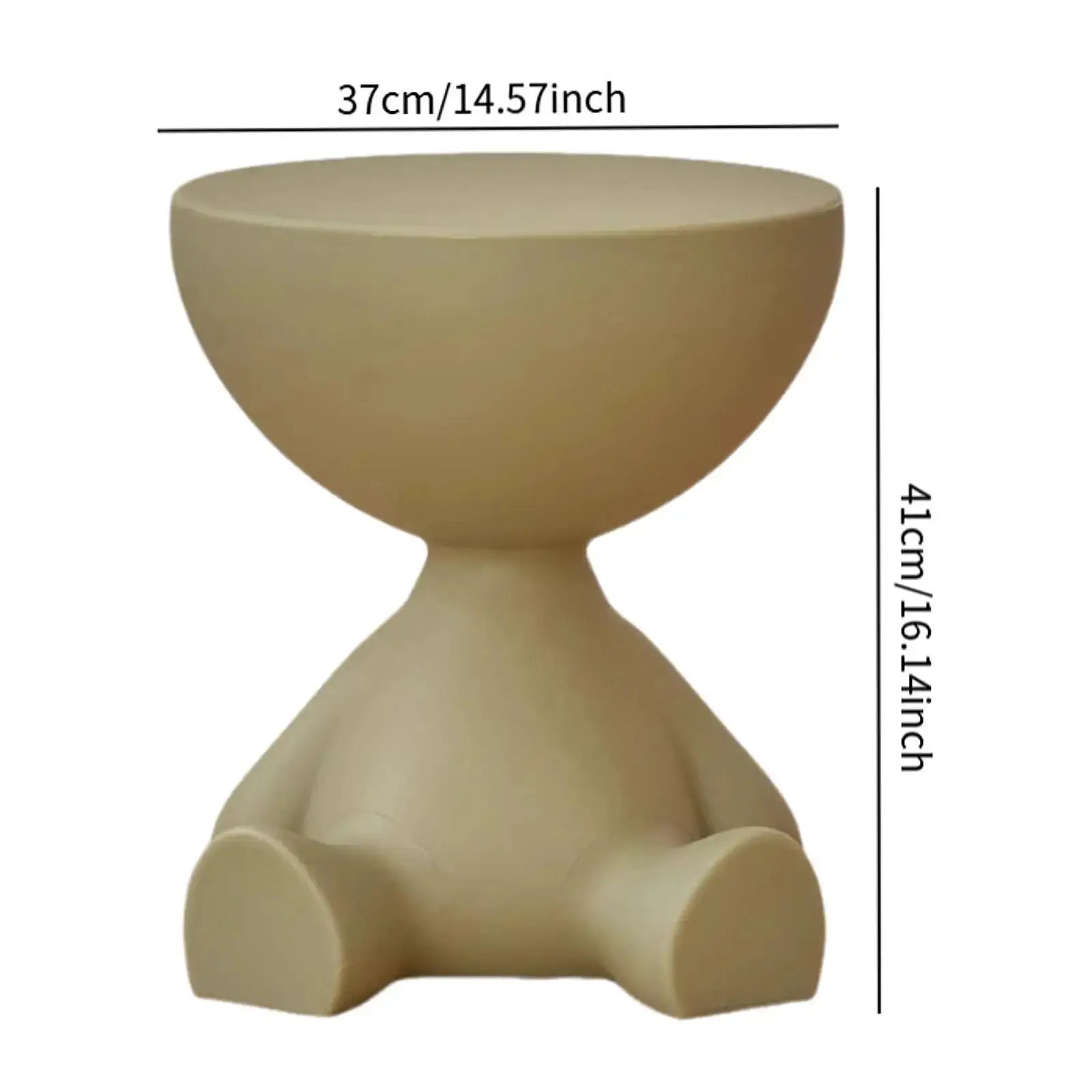 Bear Shaped End Table With Flat Head Figurine Movable Mini Side Table For Living Room Bedroom Balcony Small Apartment