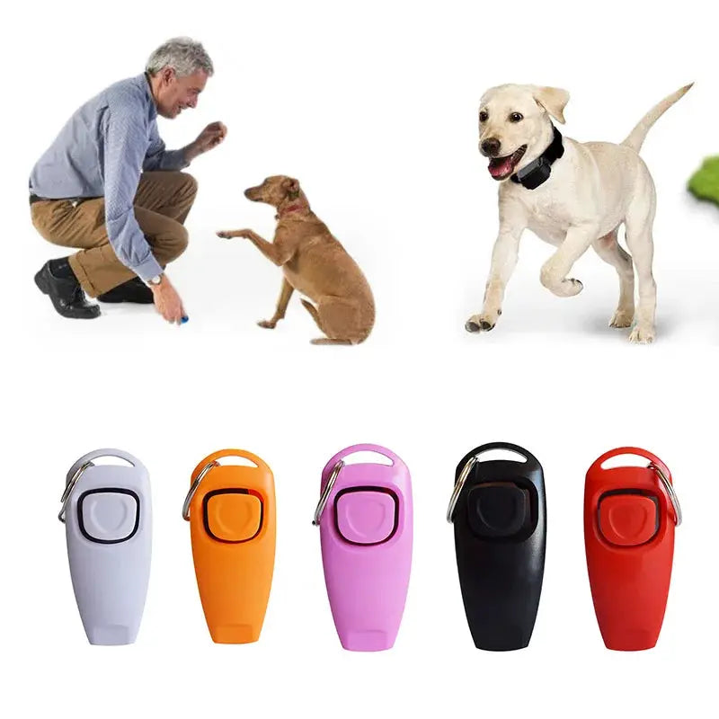 2-In-1 Dog Clicker And Training Whistle With Key Ring For Puppy Training And Barking Control