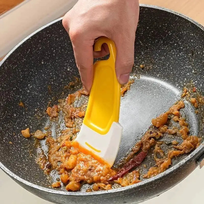 Cleaning Spatula Kitchen Scraper Soft Blade Scraper Brush For Pots Pans Dishes Cleanup Tool Kitchen Gadget
