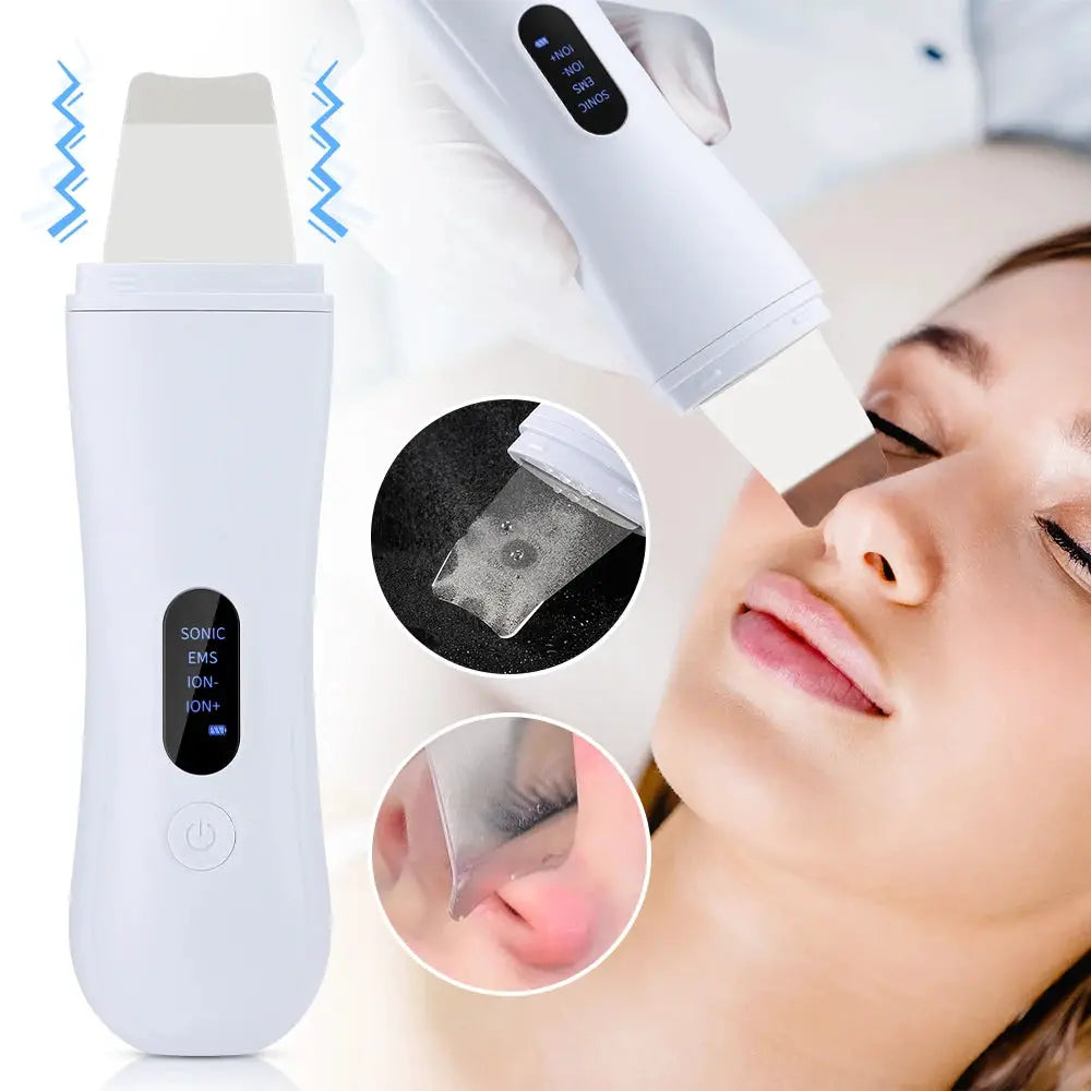 Moajaza Ultrasonic Skin Scrubber Spatula Ion Deep Facial Cleaning Device With 4 Modes For Lifting And Peeling Skin Care