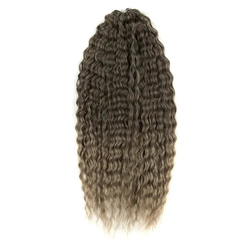 Fashion Idol 22in ariel curl water wave crochet extensions, ombre rainbow, synthetic 300g Simples Market