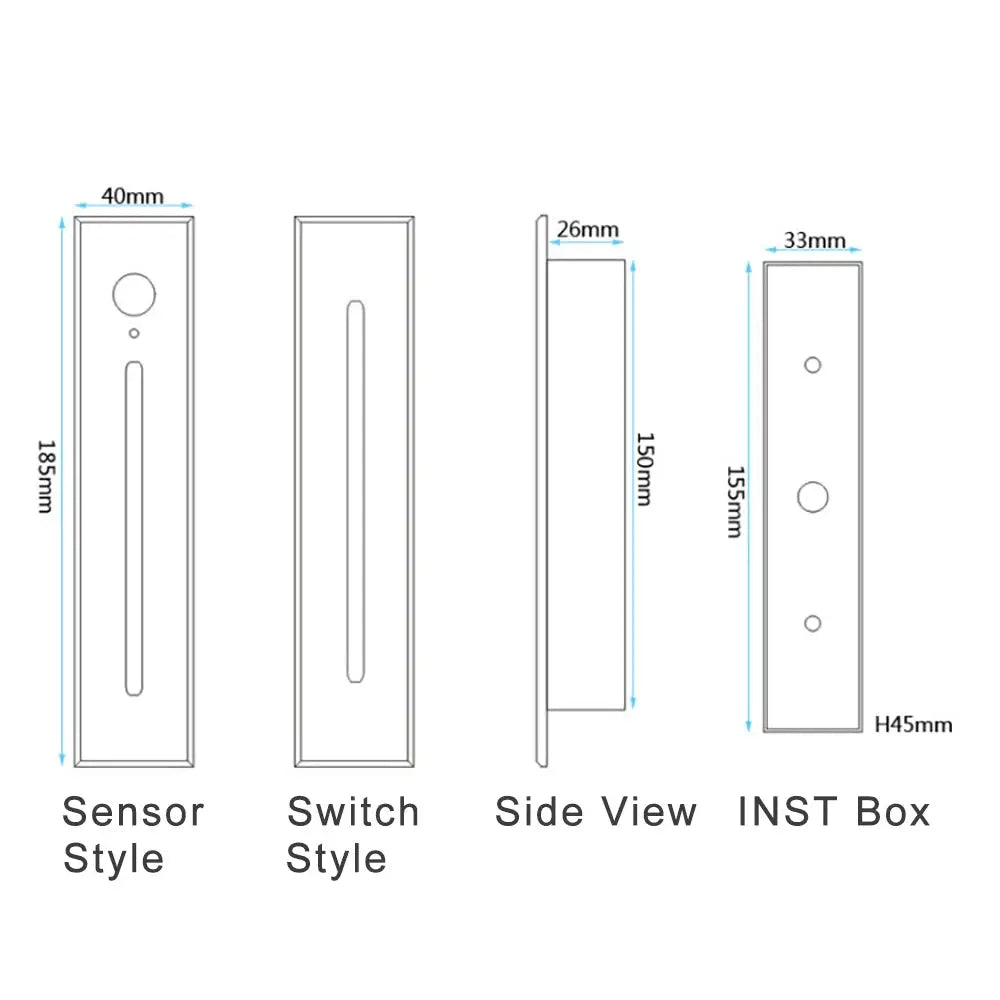 Simples Market SANDIY smart stair wall lamp with motion sensor; recessed 3W step light, sensor and switch styles