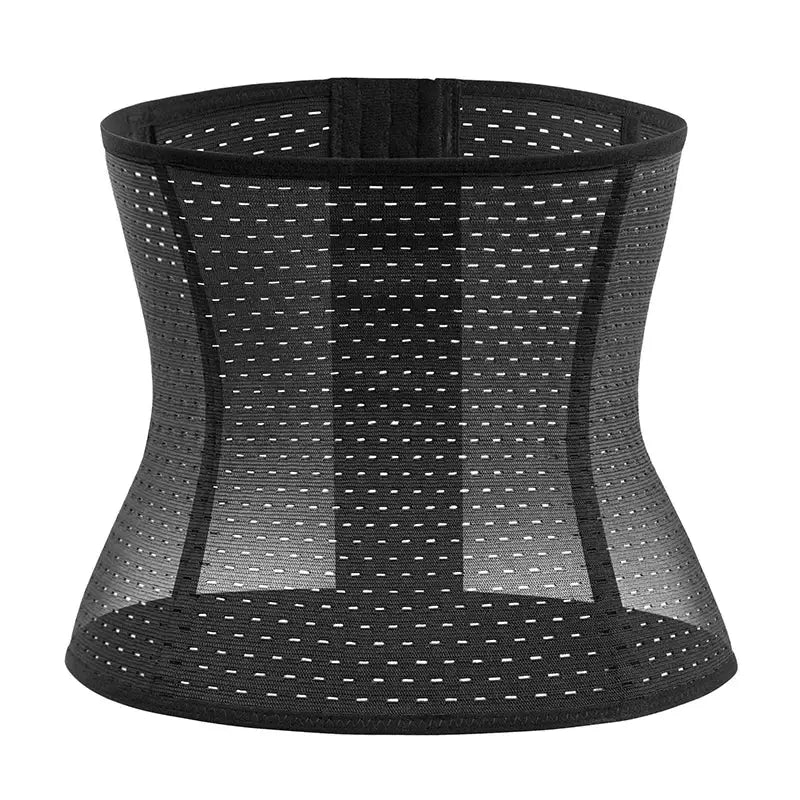 Waist trainer shaper for men by Simples Market in black mesh; high compression abdomen girdle