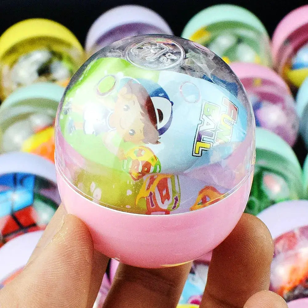 Gacha surprise blind box set with candy-colored balls for kids; pink foreground ball, Simples Market