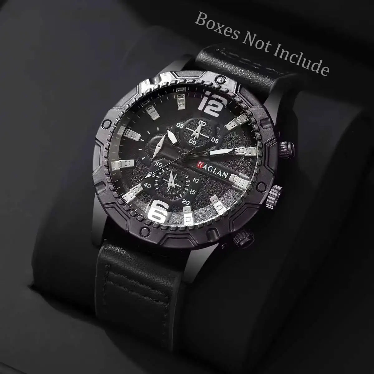 Mens Leather Strap Quartz Watch Large Dial Casual Sports Wristwatch With Arabic Numeral Markers