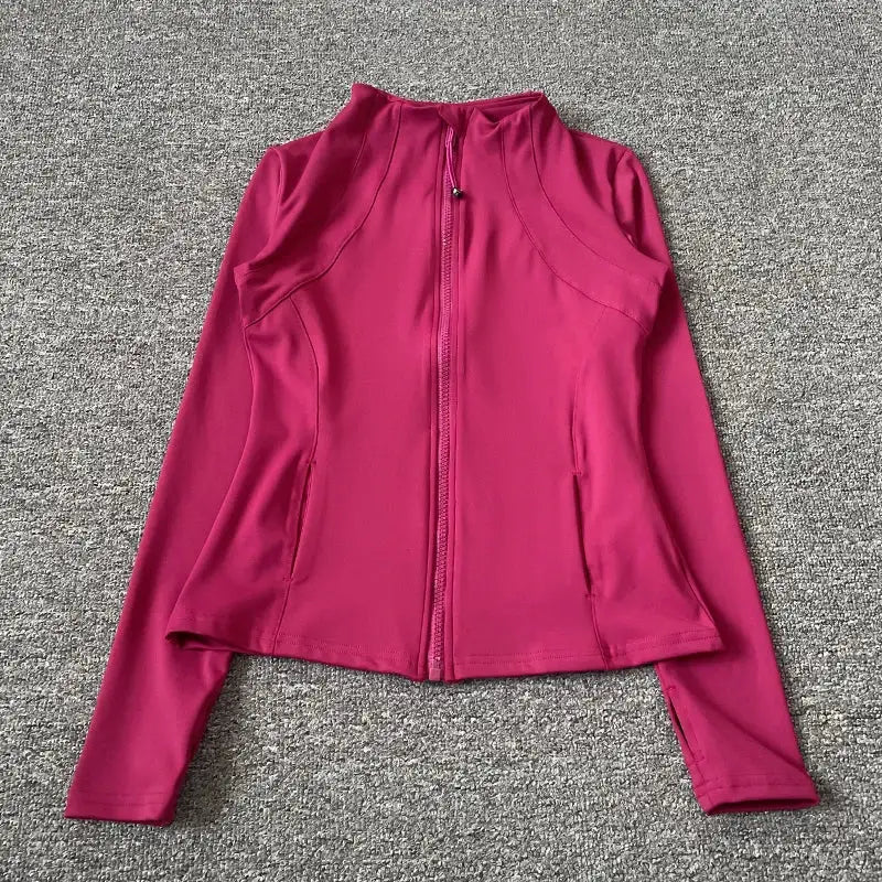 NovaFlex Quick Dry Stand Up Collar Fitness Jacket For Women Slim Fit Breathable Zip For Running Yoga Cycling Top