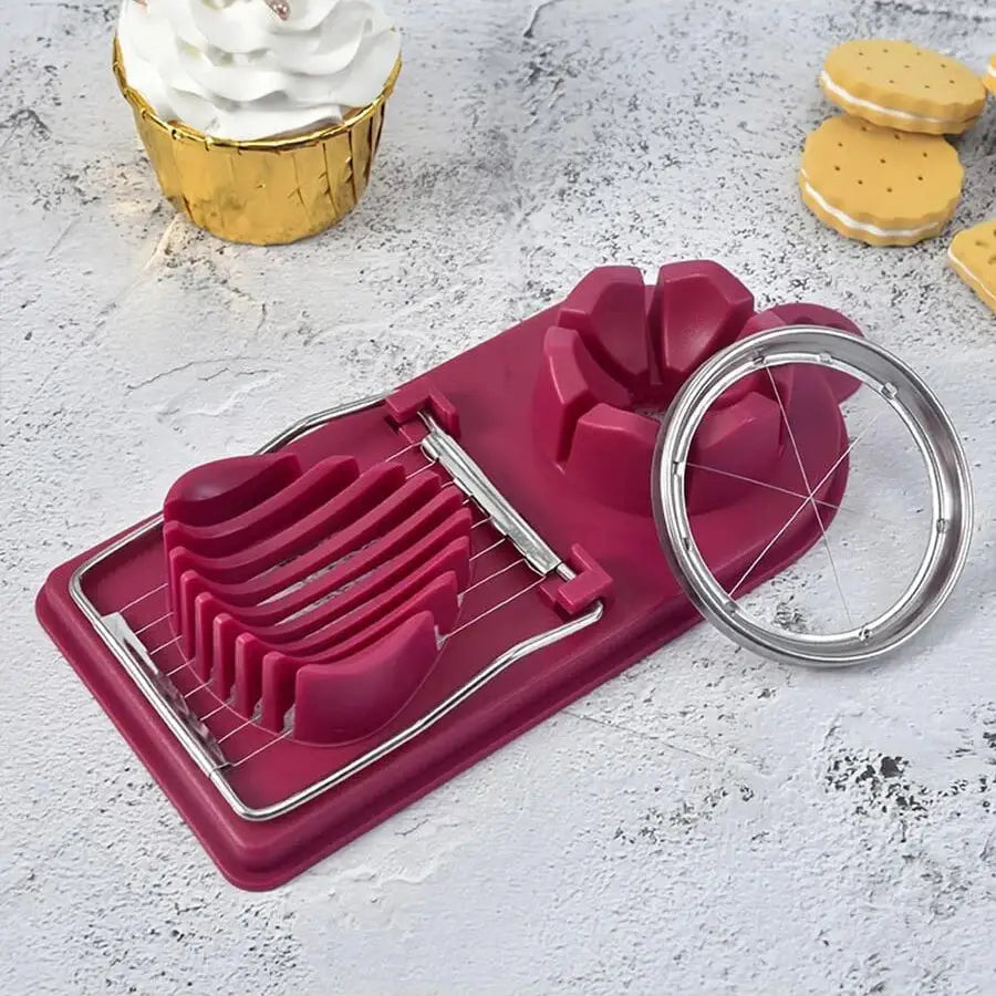 ChefPro Multifunctional Egg Cutter 2 In 1 With Durable PP Base And Stainless Steel Wire For Even Slices