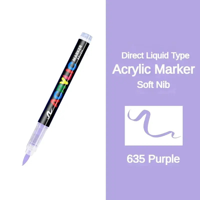 Guangna direct-liquid acrylic marker pen, purple color, soft nib