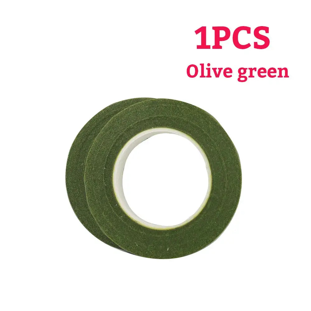 Green Flower Stem Sticks DIY Floral Material Handmade Wire Stem Self Adhesive Floriculture Tape Paper Tape For Bouquets