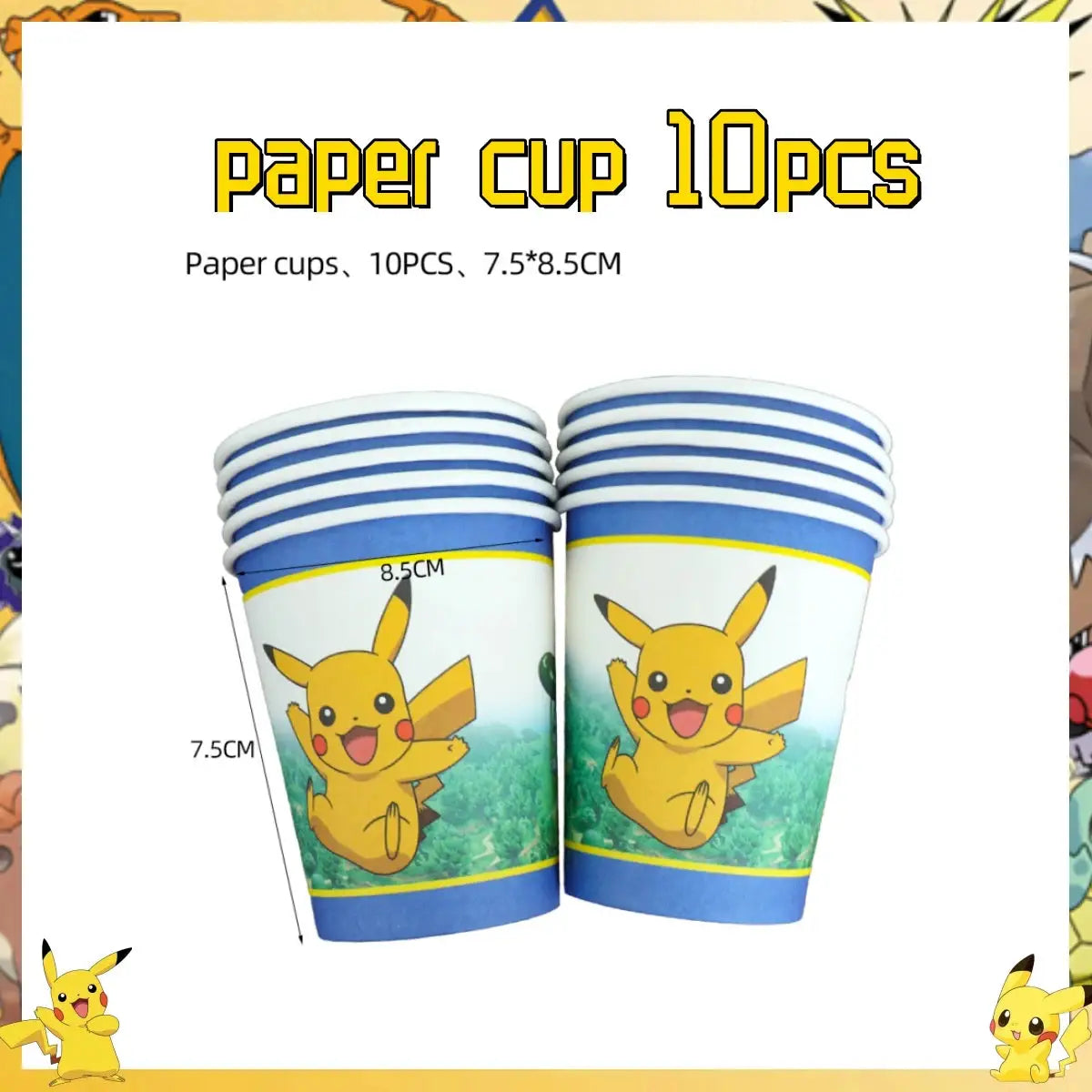 Pokemon Pikachu Birthday Party Decor Set Disposable Tableware Tablecloth Cups Plates Napkins Balloons Baby Shower Kids