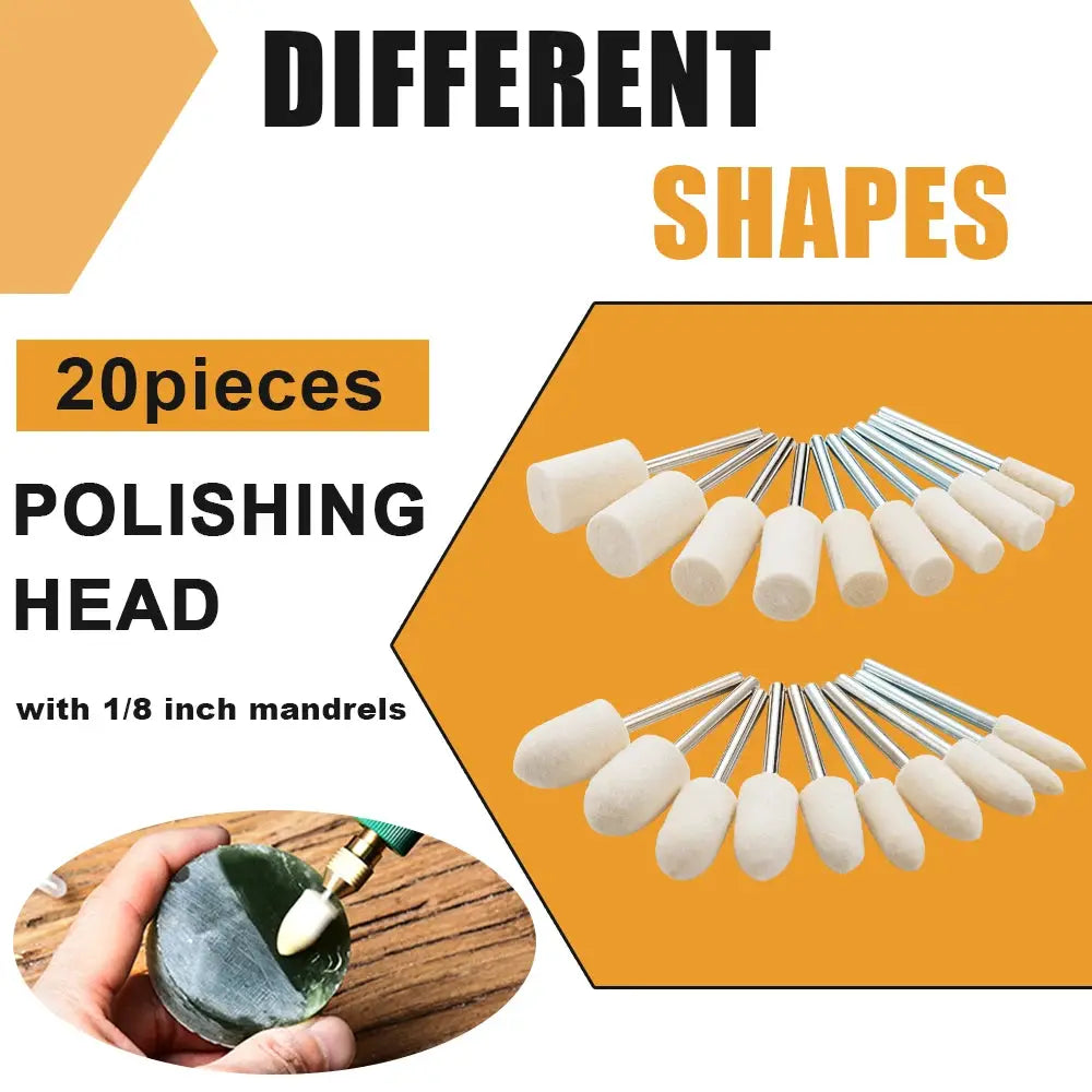 Wool Felt Polishing Wheel Set For Dremel Rotary Tool Accessories Buffing Pads For Metalworking And Precision Crafting