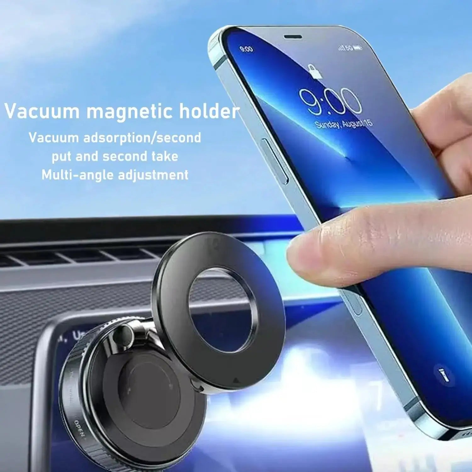 360 Degree Rotating Vacuum Car Phone Holder Magnetic Dashboard Mount