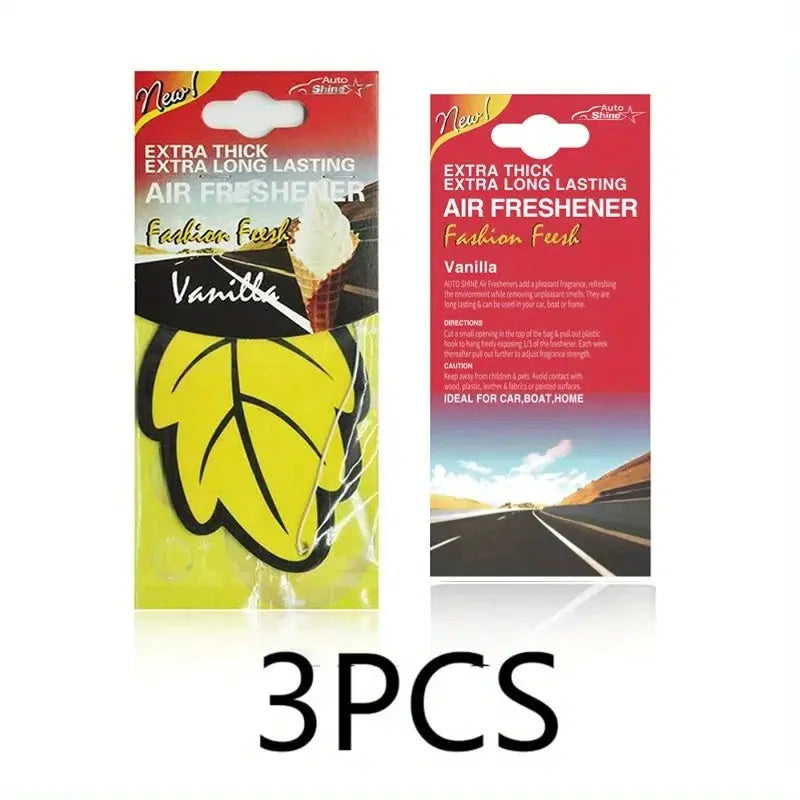 Leaf Shape Car Air Freshener Natural Scented Tea Paper Hanging Vanilla Perfume Fragrance For Auto Interior