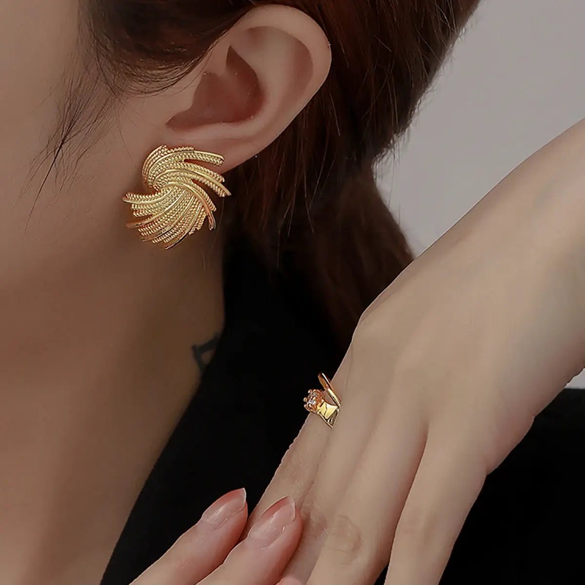 AENSOA Punk Irregular Metal Twist Geometric Drop Earrings For Women Gold Color Fashion Jewelry 2023 - Simples Market