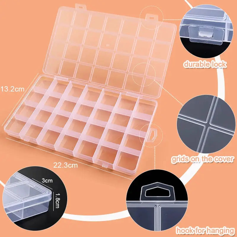 Transparent Storage Container Jewelry Box Clear Plastic Organizer For Beads And Earring Display Case