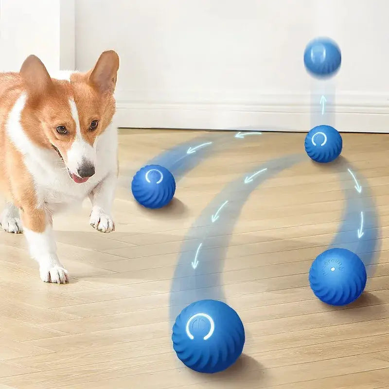 Automatic Moving Dog Toy Ball With Smart USB Jumping Rotating Interactive Chew Ball For Puppy