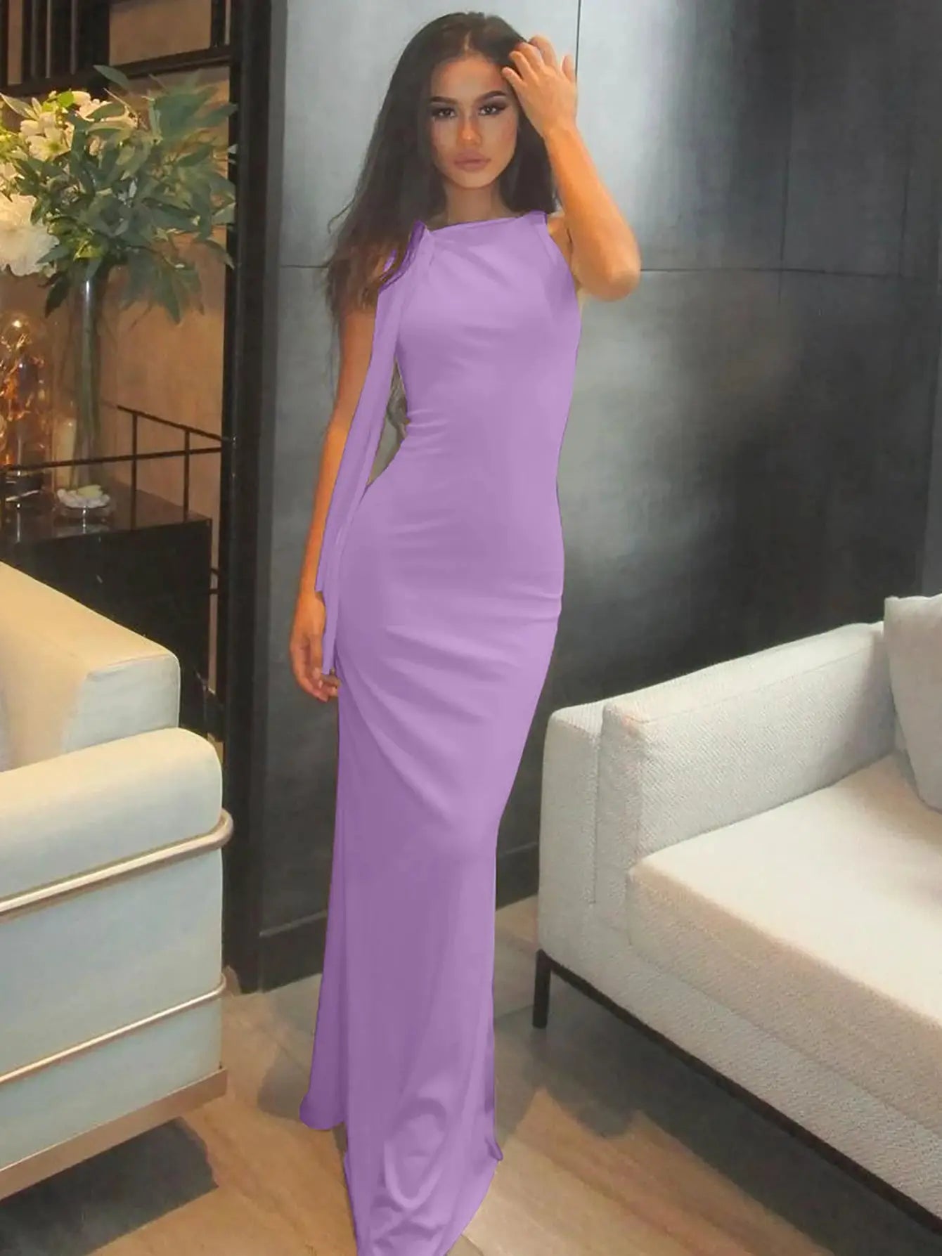 Hugcitar O Neck Sleeveless Patchwork Bodycon Maxi Dress Y2K Party