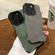 Fashion Matte Leather Silicone Case For iPhone 14 Plus 12 13 Mini 11 16 15 Pro Max 17 Pro Max Lens Protection
