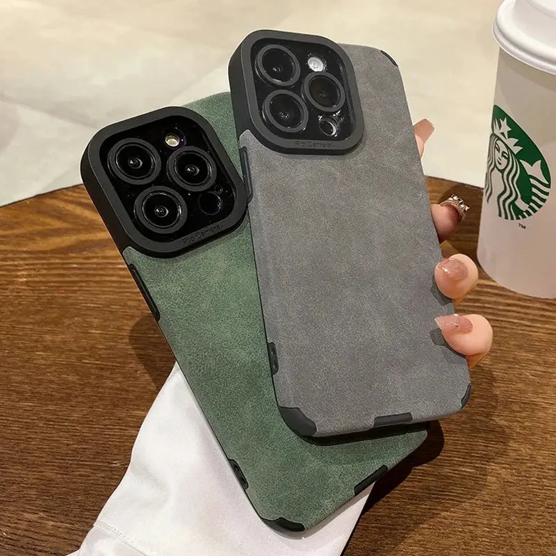 Fashion Matte Leather Silicone Case For iPhone 14 Plus 12 13 Mini 11 16 15 Pro Max 17 Pro Max Lens Protection