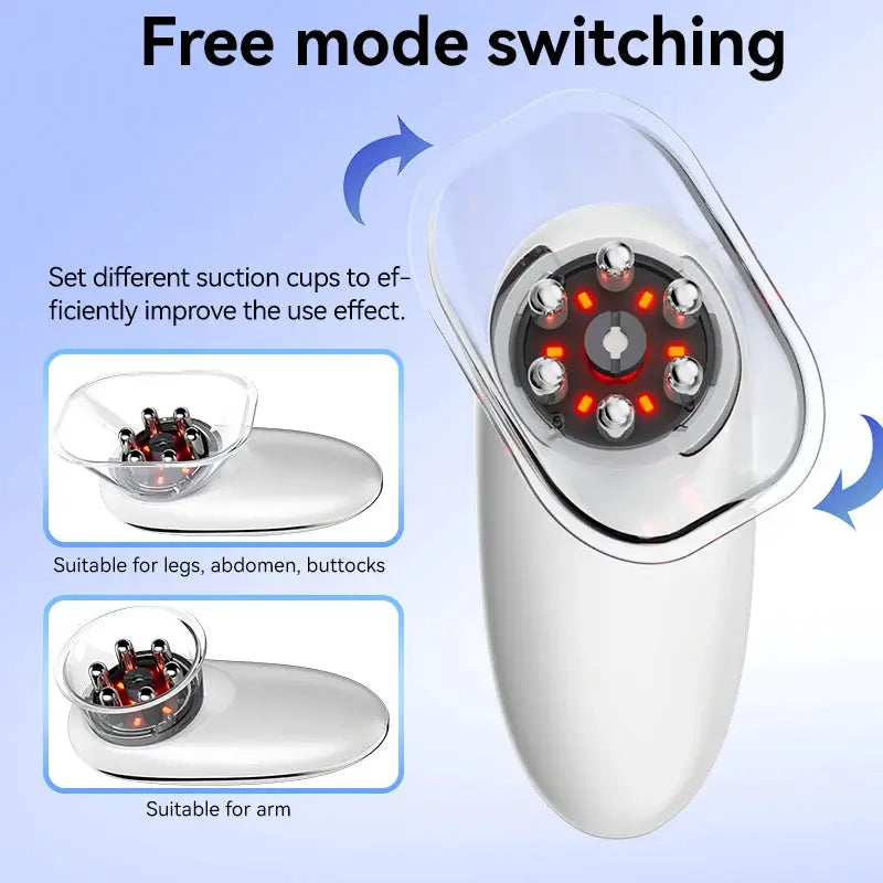 Simples Market 2025 face & body sculpting massager with LED ring head and detachable suction cups