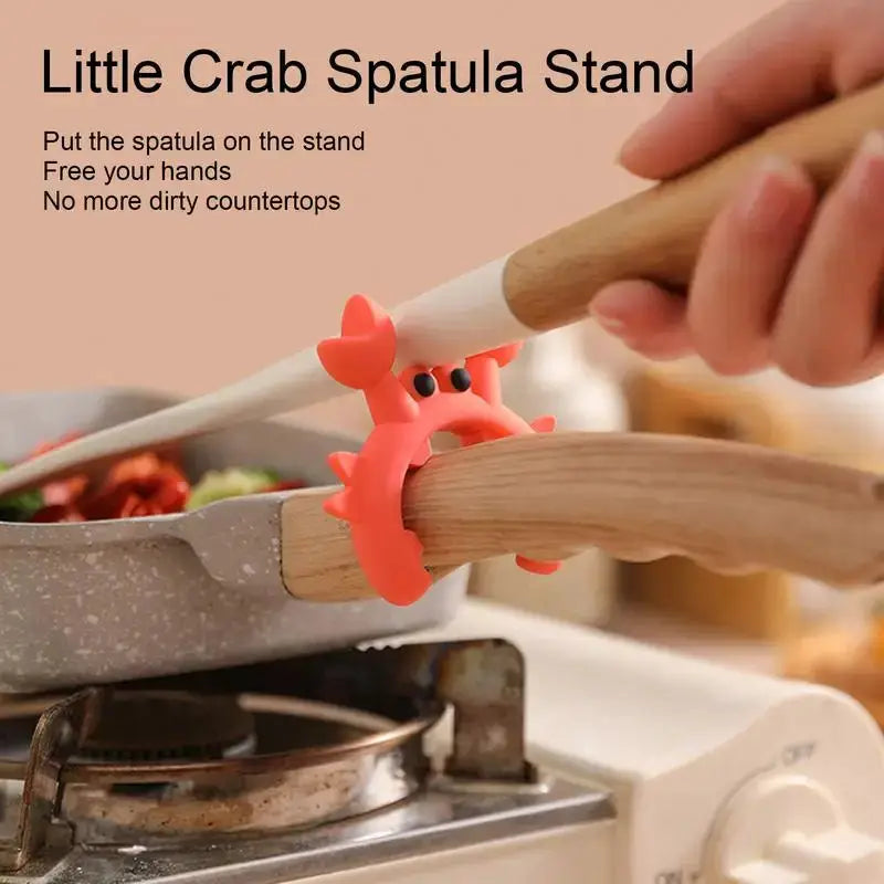 Crab Shaped Silicone Utensil Rest Clip on Countertop Ladle Holder