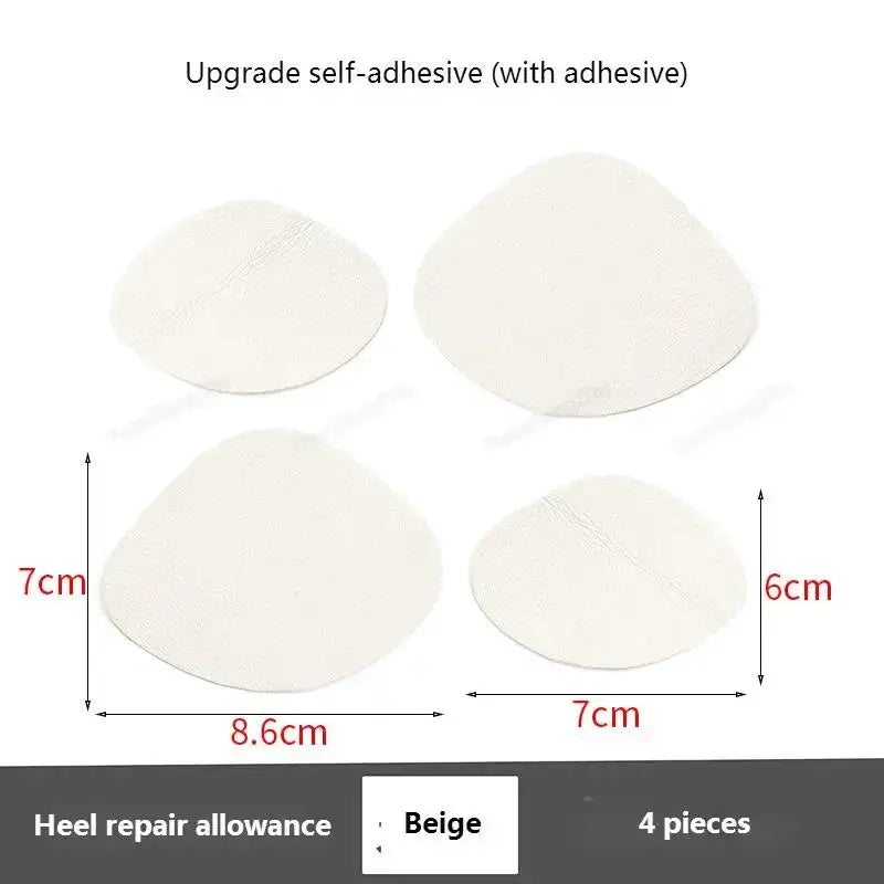 Beige self-adhesive heel repair patches, 4 pieces for sneakers