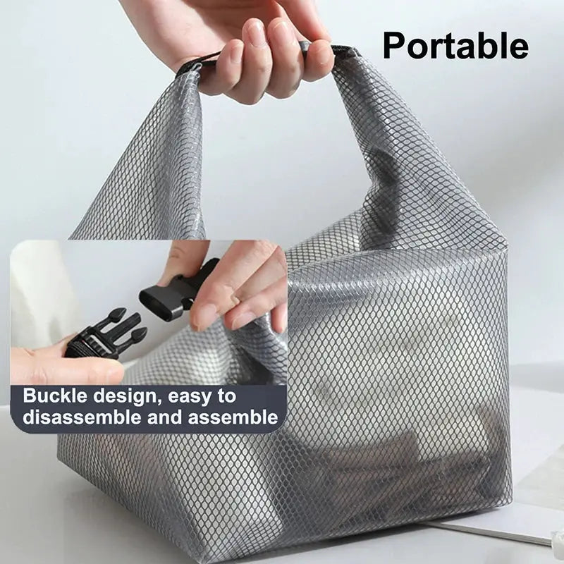 AzureGuard Large Capacity Waterproof Cosmetic Storage Bag Travel Organizer Protects Essentials From Splashes